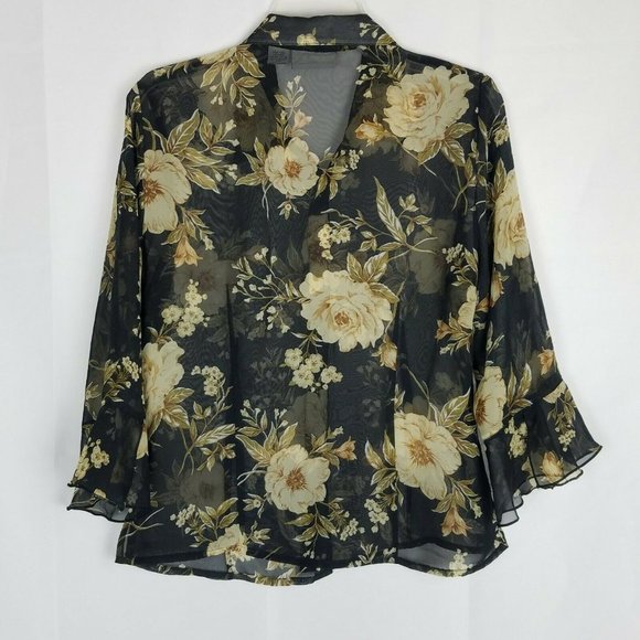 CB Collections Black Button Down Shirt ~ Sz M - Picture 6 of 6